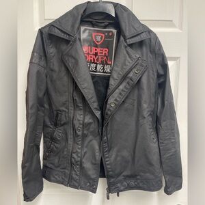 Superdry Black Biker Jacket sz S